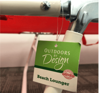 Recalled Beach Loungers - Representative label