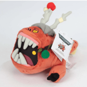 Recalled toy with attached card stating "WARHAMMER 40,000" and "BOUNCA THE SQUIG LIMITED EDITION PLUSH"