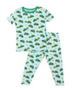 Recalled Free Birdees tight-fitting pajamas - short sleeves, green tractor print