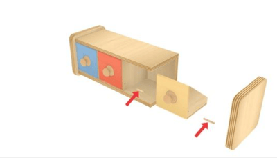 Location of small dowels that could be exposed if outer cabinet separates