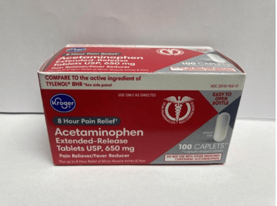 Location of batch number on bottle label of recalled product