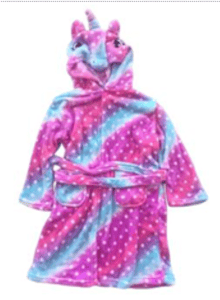 Recalled Children's Robe: pink tie-dye with dots