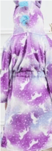 Recalled Children's Robe: purple tie-dye with horses