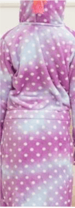 Recalled Children's Robe: purple white dots