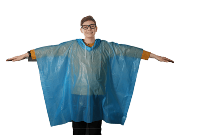 Wealers’ kids rain poncho – front view