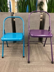 Recalled Spiraledge Everyday Yoga Backless Yoga Chair (left) and the Everyday Yoga Tall Backless Yoga Chair (right).