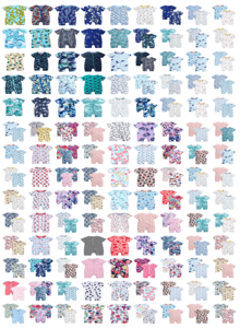 Recalled Kids Tales pajamas, various print designs
