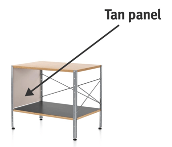 Recalled Eames Desk Unit with tan panel