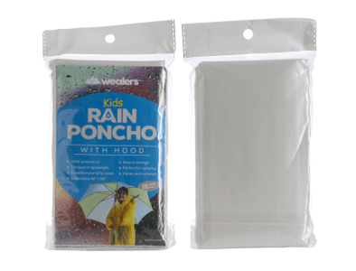 Wealers’ kids clear rain poncho
