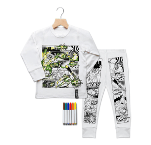 Recalled Selfie Craft Co. pajama set in Superhero Comic