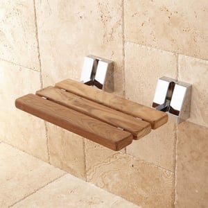 Recalled mounted wall seat with chrome finish