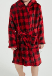 Recalled BAOPTEIL children's robe - Black and red plaid