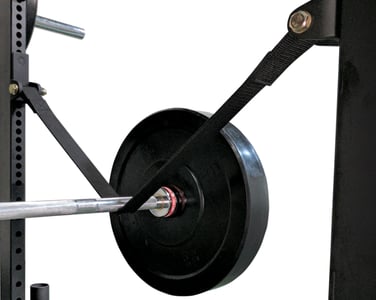 Strap Assembly in use with weighted bar on straps