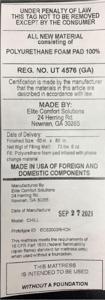 Recalled Nectar Premier mattress labeling