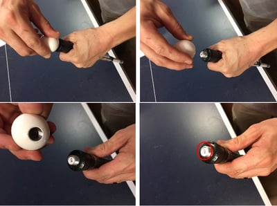 In order to read the batch number, the counterweight steel ball must be unscrewed by  hand.