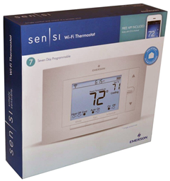 Emerson Branded Sensi WiFi thermostat packaging