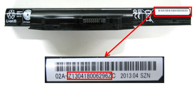 Battery pack serial number