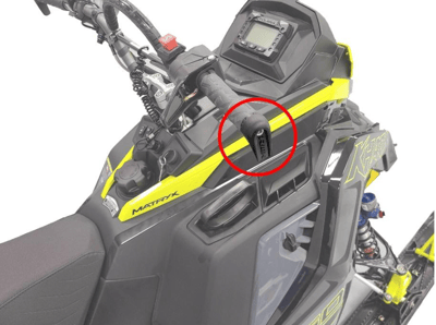 Close-up of Recalled Snowmobile Handlebar Hooks