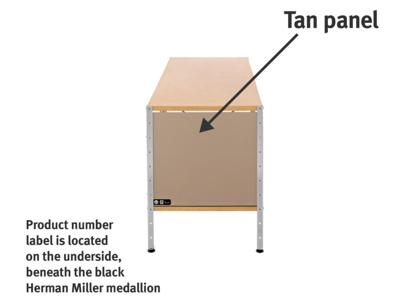 Recalled Desk Unit Product Number Label Location