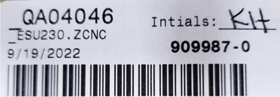 Example of Product Number Label for Recalled Desk and Storage Units