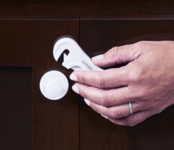 Recalled Toddleroo rotating cabinet latch - opened