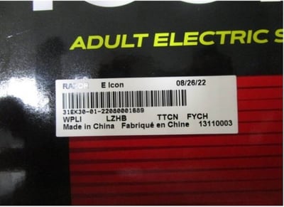 Serial Number sticker located on front left side of the deck with serial number beginning with "31"