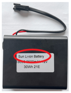Recalled XS Replacement Battery Model