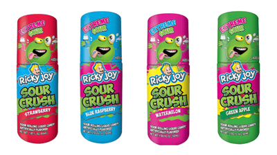Recalled Ricky Joy Sour Crush Rolling Liquid Candy - bottles