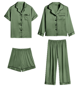 Recalled Matcha Satin Two-Piece Pajama Sets