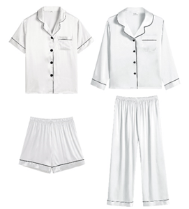 Recalled White Satin Two-Piece Pajama Sets