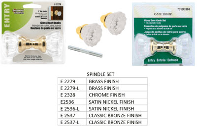 Recalled Glass Doorknobs Spindle Set
