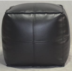 Front View of Target Room Essential leather pouf ottoman