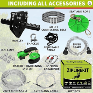 Recalled TT TRSMIMA zipline kit, version with a rachet strap and waist belt