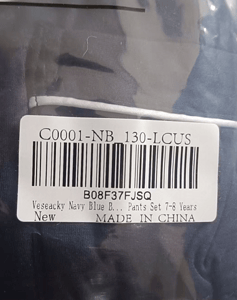 The model number "C0001-NB 130-LCUS" is on a barcode sticker on the packaging