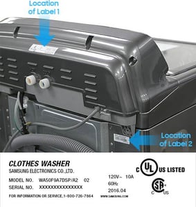 Samsung Washing Machine Identification Label