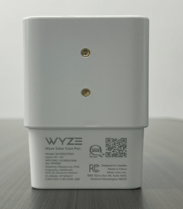 The model number is located on the back of the Wyze Solar Cam Pan Security Cameras