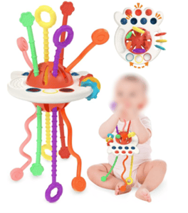 Recalled Yetonamr Pull String Teething Toy – red