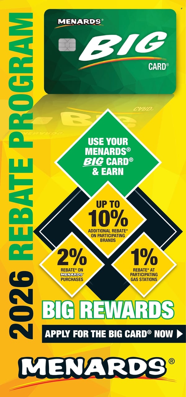 Menards Big Card 2026 Rebate Program