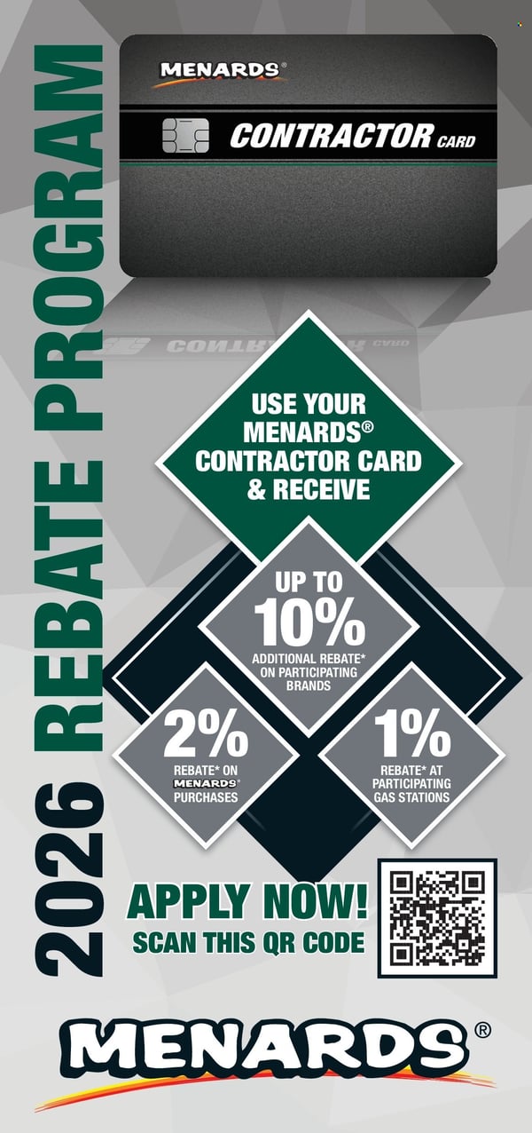 Menards Contractor Card 2026 Rebate Program