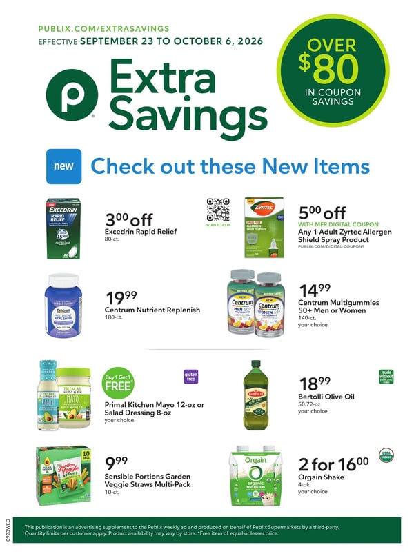 Publix Extra Savings
