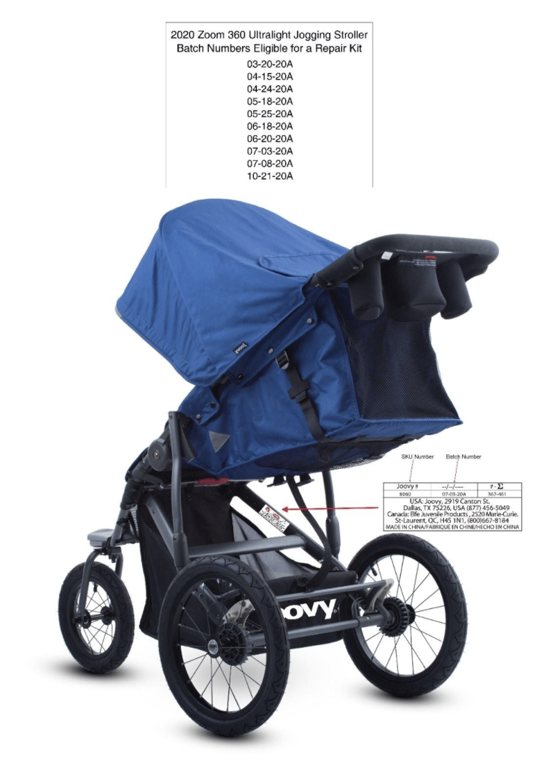 Recalled Jovvy Zoom 360 Ultralight stroller