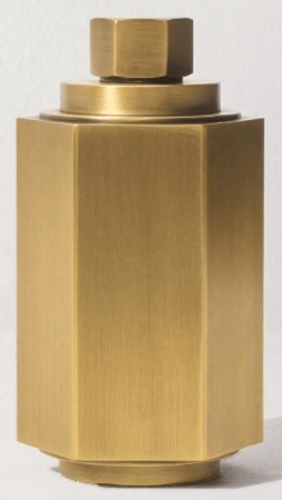 Recalled RH Lambeth hexagonal tabletop torch -brass finish