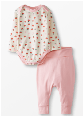 Recalled Hanna Andersson Baby Long Sleeve Wiggle Set in Petal Pink