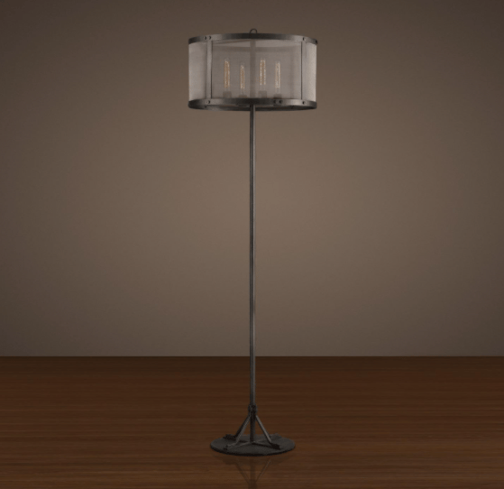 Recalled RH riveted mesh floor lamp