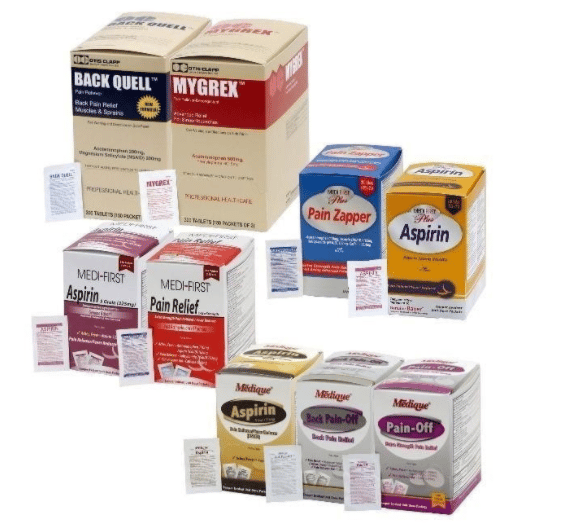 Recalled aspirin-containing products