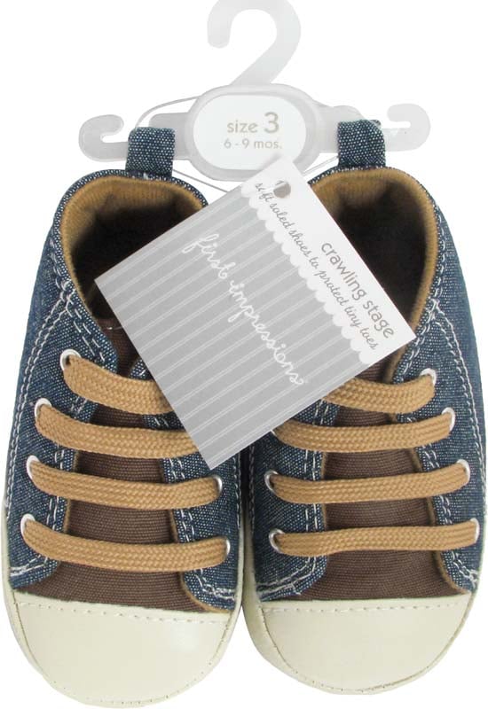 First Impressions high top, soft-soled sneakers