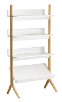 Recalled Danish White and Natural Tall Bookcase (SKU 325982)