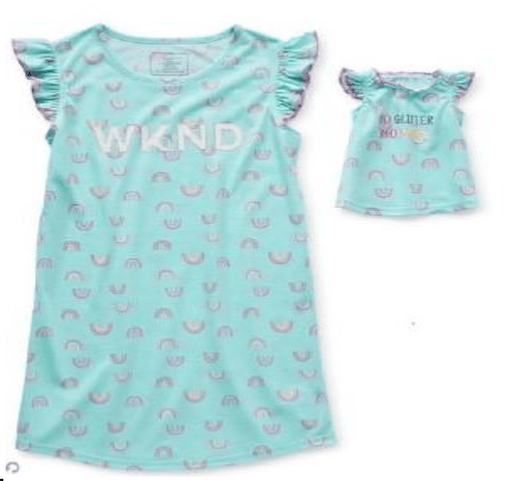Recalled Dots & Dreams Dollie and Me nightgown with doll dress