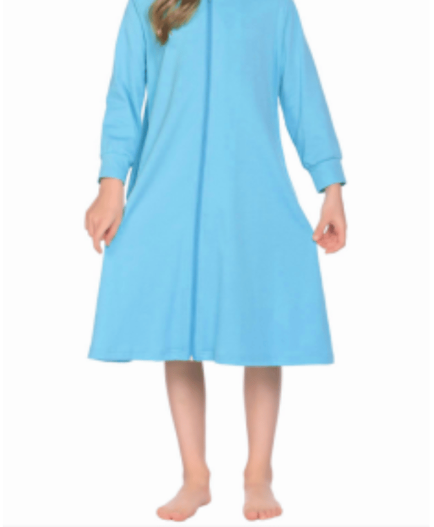 Recalled Ekouaer Store bathrobe with long sleeves, aqua blue