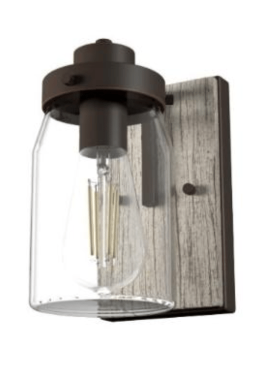 Recalled Hunter Fan 19143 Devon Park 1 Light Wall Sconce in Onyx Bengal